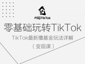 零基础玩转TiKToK变现课，TikTok最新撸基金玩法详解-则成副业项目资源站