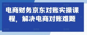 电商财务京东对账实操课程，解决电商对账难题-则成副业项目资源站