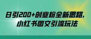 日引200+创业粉全新思路，小红书图文引流玩法【揭秘】-则成副业项目资源站