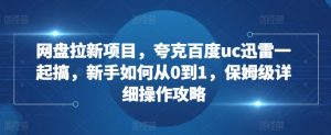 网盘拉新项目,夸克百度uc迅雷一起搞,新手如何从0到1,保姆级详细操作攻略-则成副业项目资源站