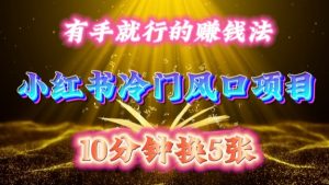 每天 10 分钟,小红书冷门风口项目开启,有手就行的搬运赚钱法,小白日入500 +【揭秘】-则成副业项目资源站