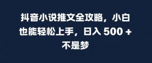 抖音小说推文全攻略,小白也能轻松上手,日入 5张+ 不是梦【揭秘】-则成副业项目资源站