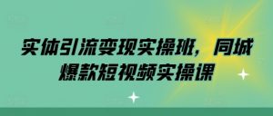 实体引流变现实操班,同城爆款短视频实操课-则成副业项目资源站