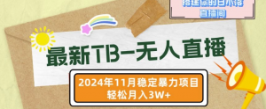 【最新TB-无人直播】11月最新,打造你的日不落直播间,轻松月入过W【揭秘】-则成副业项目资源站