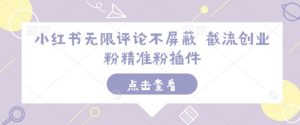 小红书无限评论不屏蔽 截流创业粉精准粉插件-则成副业项目资源站