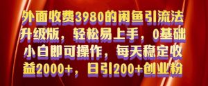 外面收费3980的闲鱼引流法，轻松易上手,0基础小白即可操作，日引200+创业粉的保姆级教程【揭秘】-则成副业项目资源站