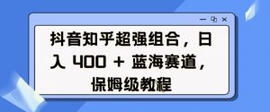 抖音知乎超强组合,日入4张, 蓝海赛道,保姆级教程-则成副业项目资源站