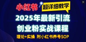 2025年最新小红书引流创业粉实战课程【超详细教学】小白轻松上手,月入1W+,附小红书养号SOP-则成副业项目资源站