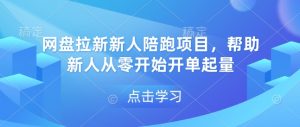 网盘拉新新人陪跑项目，帮助新人从零开始开单起量-则成副业项目资源站