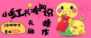 小红书冷知识账号,无脑复制粘贴,5分钟即可变现3张-则成副业项目资源站