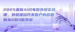2025最新AI闪电做外贸实战课,外贸建站开发客户内容营销从0到3做外贸-则成副业项目资源站