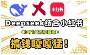 deepseek+小红书打造流量生产线实操课,0到1全流程拆解,搞钱嘎嘎猛-则成副业项目资源站