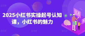 2025小红书实操起号认知课,小红书的魅力-则成副业项目资源站