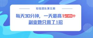 副业她只用了1招，每天30分钟，无脑二创，一天最高1.5k-则成副业项目资源站