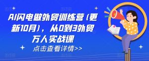 AI闪电做外贸训练营(更新25年2月)，从0到3外贸万人实战课-则成副业项目资源站