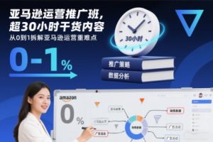 亚马逊运营推广班,超30小时干货内容,从0到1拆解亚马逊运营重难点-则成副业项目资源站