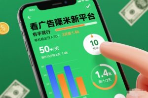 看广告賺米新平台，有手就行，单机稳定日入50+，操作10分钟上手，3天搞了1.4k【揭秘】-则成副业项目资源站