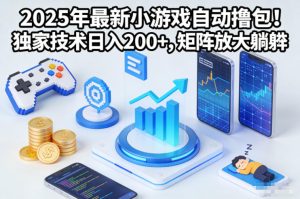 2025年最新小游戏自动撸包！独家技术日入2张+，矩阵放大躺賺【揭秘】-则成副业项目资源站