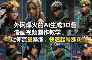外网爆火的AI生成3D漫画视频制作教学,让你流量暴涨,快速起号涨粉!-则成副业项目资源站