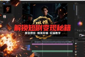 短剧拉新之原创燃剪精简剪辑实操课，解锁短剧变现秘籍-则成副业项目资源站