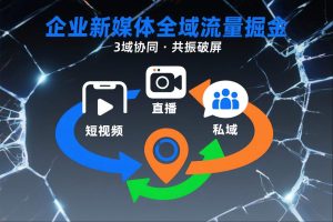 短视频全域商业模式，企业新媒体全域流量掘金，3域协同，共振破屏，短视频-直播-私域-地域-则成副业项目资源站