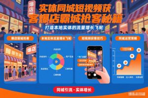 实体同城短视频获客爆店霸城抢客秘籍，打造本地实体的流量增长飞轮-则成副业项目资源站