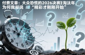 付费文章：大众恐慌的2026决赛淘汰年，为何我却说“精彩才刚刚开始”？-则成副业项目资源站