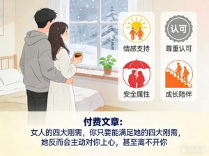 付费文章：女人的四大刚需，你只要能满足她的四大刚需，她反而会主动对你上心，甚至离不开你-则成副业项目资源站
