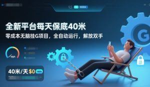 全新平台每天保底40米，零成本无脑挂G项目，全自动运行，解放双手【揭秘】-则成副业项目资源站