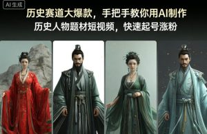 历史赛道大爆款，手把手教你用AI制作历史人物题材短视频，快速起号涨粉-则成副业项目资源站