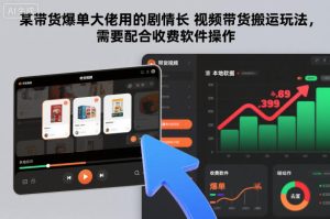 某带货爆单大佬用的剧情长视频带货搬运玩法，需要配合收费软件操作-则成副业项目资源站