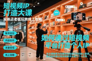 短视频ip打造大课，实体店老板玩转线上攻略-则成副业项目资源站