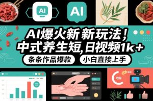 AI爆火新玩法，中式养生短视频，日收益1k+条条作品爆款，小白直接上手，附详细教程-则成副业项目资源站