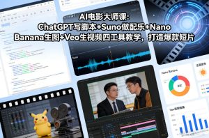 AI电影大师课：ChatGPT写脚本+Suno做配乐+Nano Banana生图+Veo生视频，打造爆款短片-则成副业项目资源站