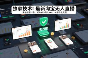 独家技术！最新淘宝无人直播：无违规不封号，矩阵操作日入1K+，长期稳定变现【揭秘】-则成副业项目资源站