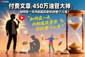 付费文章：450万油管大神：如何在一天内彻底改变你的整个人生？-则成副业项目资源站