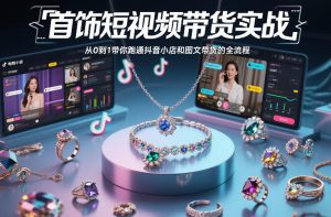 首饰短视频带货实战，从0到1带你跑通抖音小店和图文带货的全流程-则成副业项目资源站
