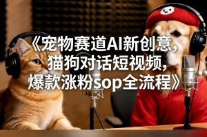 宠物赛道AI新创意，猫狗对话短视频，爆款涨粉sop全流程-则成副业项目资源站