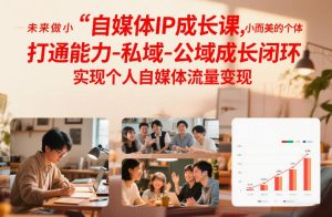 自媒体IP成长课，未来做小而美的个体，打通能力-私域-公域成长闭环，实现个人自媒体流量变现-则成副业项目资源站
