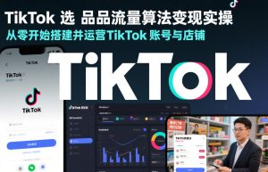 TikTok选品流量算法变现实操，从零开始搭建并运营TikTok账号与店铺-则成副业项目资源站