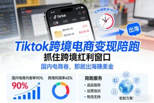 Tiktok跨境电商变现陪跑，抓住跨境红利窗口，国内电商卷，那就出海賺美金-则成副业项目资源站