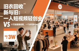 旧衣回收“新”与“旧”：一人短视频轻创业，VS十万加盟重运营，一个多月挣3W【揭秘】-则成副业项目资源站