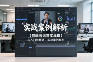 剪辑与运营实战课，从入门到精通，实战案例解析（更新2026）-则成副业项目资源站
