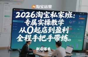 2026淘宝私家班：专属实操教学，从0起店到盈利，全程手把手带练-则成副业项目资源站