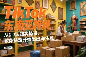 TikTok东南亚跨境从0-1认知实操课，教你快速开始出海生意-则成副业项目资源站