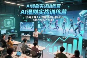 AI漫剧实战训练营，3D商业真人AI短剧漫剧引爆2026，流量红利期已至，入场正当时-则成副业项目资源站