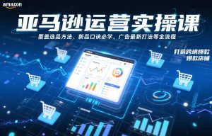 亚马逊运营实操课，覆盖选品方法、新品口诀必学、广告最新打法等全流程，打造跨境爆款店铺-则成副业项目资源站