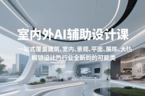 室内外AI设计课，一站式覆盖建筑、室内、景观、平面、展陈五大热门品类，解锁设计行业的全新可能-则成副业项目资源站