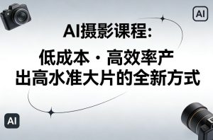 AI摄影课程，低成本高效率产出高水准大片的全新方式-则成副业项目资源站