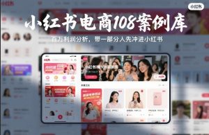 小红书电商108案例库，百W利润分析，带一部分人先冲进小红书【文档】-则成副业项目资源站